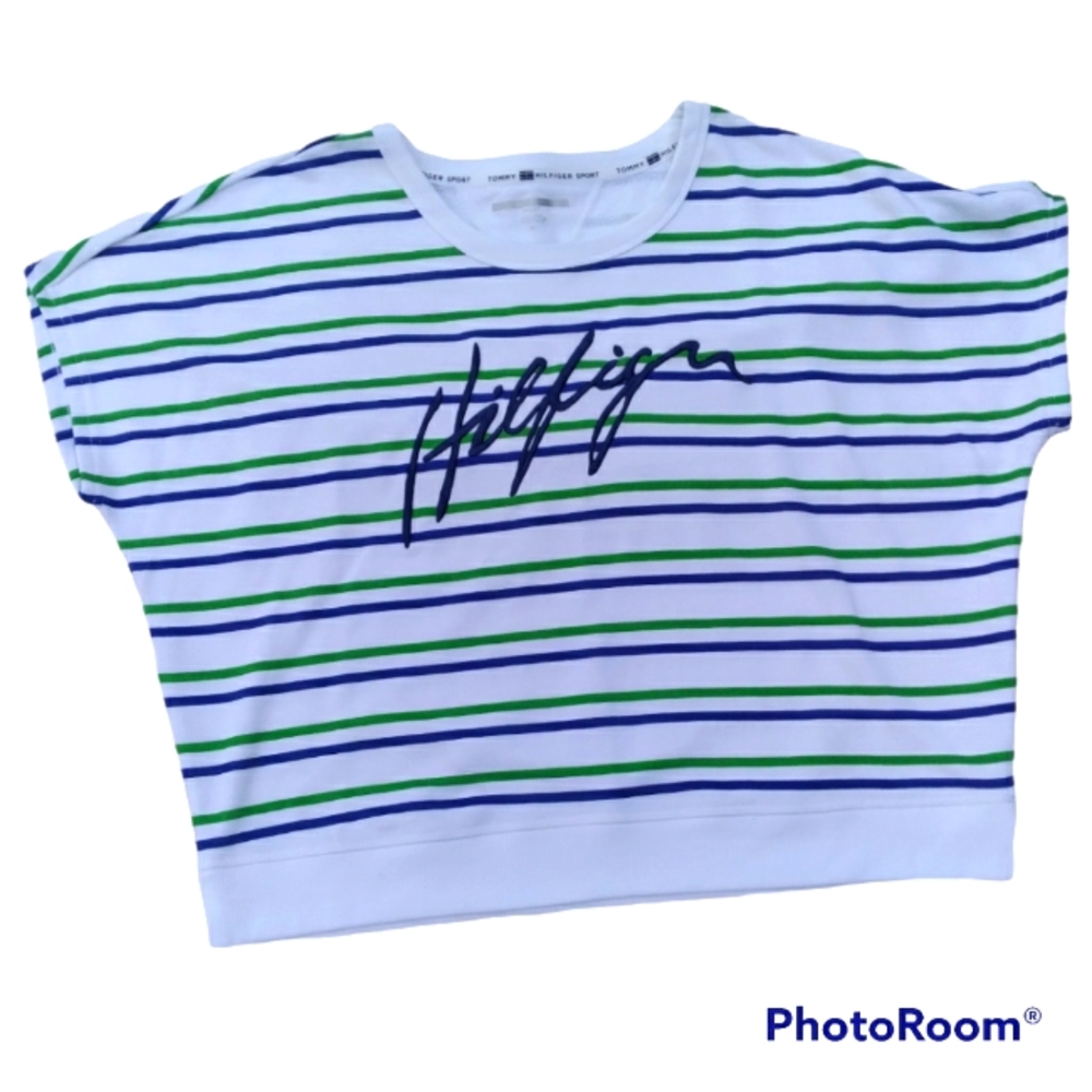 Tommy Hilfiger Sport Cap Sleeve Sweatshirt Size Medium    (A36)